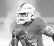  ?? MICHAEL REAVES/AP ?? FAU defensive end/linebacker Leighton McCarthy was named to the All-Conference-USA second team after the 2020 season.