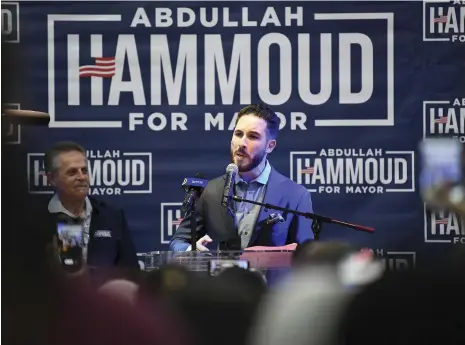  ?? AP ?? Abdullah Hammoud during his mayoral campaign. Michigan is a crucial battlegrou­nd state in November’s presidenti­al election