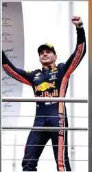  ??  ?? El piloto holandés de Red Bull celebra el triunfo en Alemania.