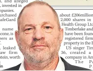  ??  ?? INVESTOR Disgraced film producer Weinstein