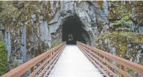  ?? GETTY IMAGES ?? Severe flooding damaged all five of the historic Othello Tunnels, built in 1914 by Canadian Pacific Railway.