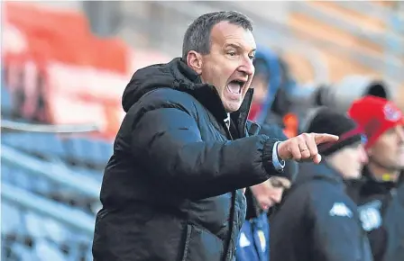  ??  ?? New Dundee United manager Csaba Laszlo watched his side slump to a 2-1 defeat in his first match in charge.