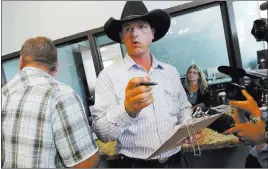  ?? LAS VEGAS REVIEW-JOURNAL FILE ?? Ryan Bundy, seen in 2014, has filed a motion seeking dismissal of charges against him in the 2014 armed standoff near the Bundy family ranch in Bunkervill­e.