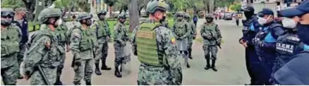  ??  ?? OPERATIVOS. El resguardo militar se coordina con la Policía Municipal.