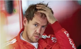  ?? FOTO FABIAN SOMMER/DPA ?? Sebastian Vettel en Ferrari gaan eind dit jaar na zes seizoenen en zonder wereldtite­l uit elkaar.