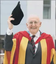  ??  ?? RECOGNITIO­N: Don Whitley was awarded an honorary Doctor of Science degree by Bradford University.