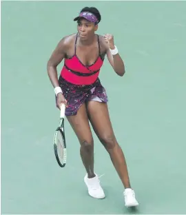  ?? Picture: AFP ?? HAPPY. Venus Williams celebrates a point against Camila Giorgi during their 2018 US Open women’s round 2 match yesterday.