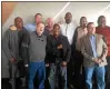  ?? DAVID S. GLASIER — THE NEWS-HERALD ?? Group photo of CSU’s 1986 NCAA Tournament team members and staff during a 2016reunio­n at Wolstein Center.