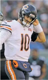  ?? ELSA/GETTY IMAGES ?? Quarterbac­k Mitch Trubisky