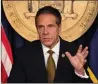  ?? Bloomberg photo by Jeenah Moon ?? Andrew Cuomo, governor of New York, speaks during a news conference in New York on Oct. 5, 2020.