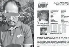  ??  ?? El presunto huyó con rumbo a Coahuila en donde gracias a la Alerta Amber que se activó, los ciudadanos dieron cuenta de su presencia.