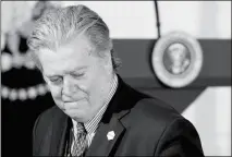  ?? ASSOCIATED PRESS ?? IN THIS PHOTO TAKEN FEB. 16, PRESIDENT Donald Trump’s White House Senior Adviser Steve Bannon arrives for a news conference with President Donald Trump in the East Room of the White House in Washington.