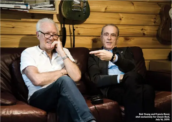  ??  ?? Bob Young and Francis Rossi, shot exclusivel­y for Classic Rock,
July 16, 2019.