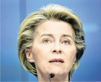  ?? PHOTO: REUTERS ?? Fair fight: European Commission President Ursula von der Leyen says women must be paid ‘what they deserve’