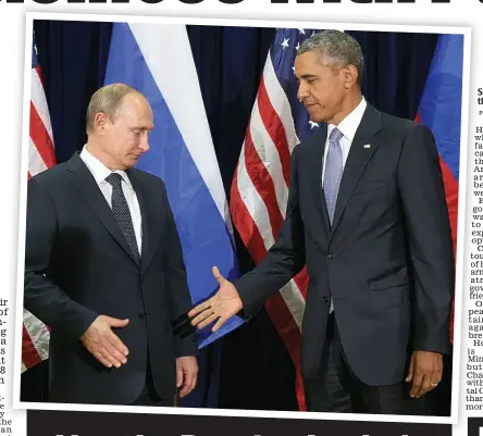  ?? Picture: REX ?? Summit: Putin and Obama at the United Nations this week