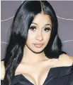  ??  ?? Singer Cardi B has been nominated for 10 MTV awards.