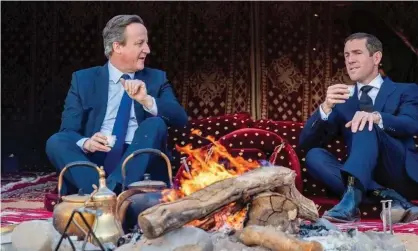  ??  ?? David Cameron and Lex Greensill in Saudi Arabia, January 2020.