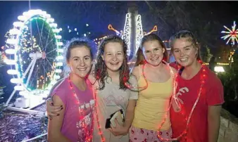  ?? PHOTOS: KEVIN FARMER ?? Lighting themselves up are (from left) Emily Byrne, Taylor Byrne, Haylee Dare and Emili McGrath.