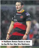  ??  ?? > Hallam Amos faces a race to be fit for the Six Nations