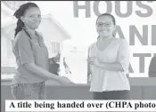  ?? ?? A title being handed over (CHPA photo)