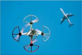  ?? BRUCE BENNETT/GETTY ?? While lightweigh­t, recreation­al drones contain parts that could damage airplane engines, windshield­s or wings, a new FAA study concludes.