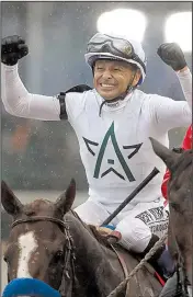  ?? AP/JEFF ROBERSON ?? aboard Justify was the second for Mike Smith (above). Smith also won in 2005 with Giacomo.
