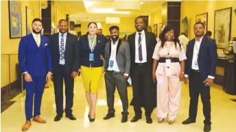  ??  ?? L-R: Carlton Ayoola, assistant sales manager; Adewale Saka, chief operating officer; Melanie Ayoola, executive director; Solomon Raj, regional sales (Africa) Manageengi­ne; David Okeke, senior technical sales; Magdalene Ugho, sales manager, and Olaitan Olumo, system engineer.
vicedesk Plus is designed to deliver top of the range automated helpdesk ser
erating officer of Tranter IT in an interview, is to help organisati­ons deliver busi