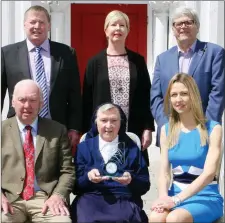  ??  ?? Sr Philomena O’Sullivan (front, centre) and her Cork Person of the Month Award with (back, from left) Pat Lemasney, Tina Quinn, Manus O’Callaghan, (front) Dan O’Sullivan and Niamh Lehane (Photo: Tony O’Connell Photograph­er).