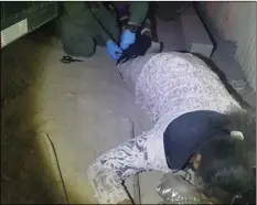  ??  ?? Border Patrol agents provided medical aid to a 17-year-old girl that was left behind by smugglers on Thursday night in Calexico. PHOTO COURTESY OF CUSTOMS AND BORDER PROTECTION