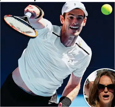  ?? DAVE SHOPLAND OPLAND ?? Winning ugly: Murray was not at his best but beat Marchenko in straightai­ght sets — then warned wife Kim (right) to watch her language