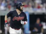  ?? TONY DEJAK — ASSOCIATED PRESS ?? Jason Kipnis watches his solo home run off White Sox reliever Chris Beck during the eighth inning May 29. The Indians won, 7-3.