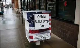  ?? Photograph: Marlena Sloss ?? A ballot drop box outside the Shasta county clerk and registrar of voters office in Redding, California on 29 March, 2023.