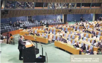  ?? AP ?? Podio. El canciller ruso, Serguéi Lavros, durante su presentaci­ón ante la Asamblea General 73 de las Naciones Unidas, en la sede de la ONU, ayer.