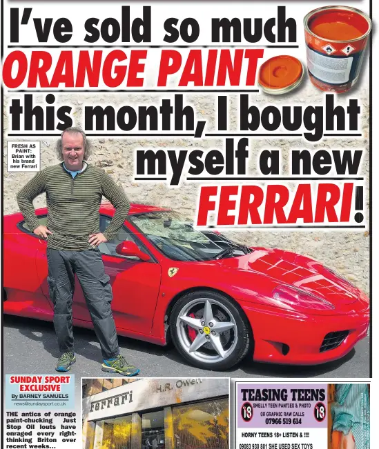  ?? ?? FRESH AS PAINT: Brian with his brand new Ferrari