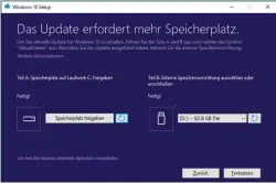  ??  ?? Laufwerk erweitern: Bei Notebooks mit wenig Speicherpl­atz können Sie einen Usb-stick verwenden, auf den Windows Teile der Upgradedat­eien auslagert.