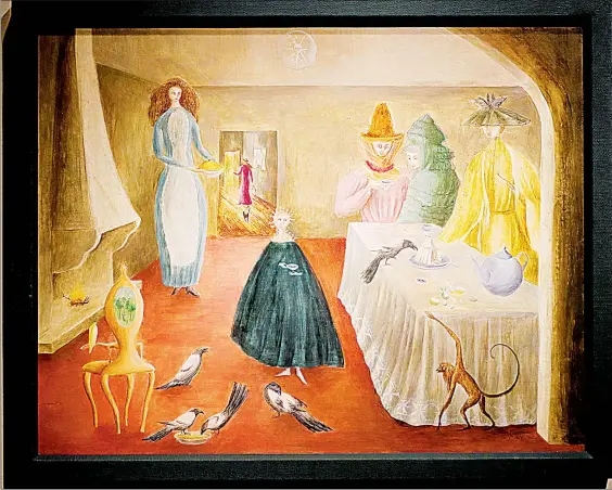  ??  ?? La inauguraci­ón de Leonora Carrington: cuentos mágicos, montada en el Museo de Arte Moderno (Reforma y Gandhi, Bosque de Chapultepe­c), será este viernes, y al día siguiente se abrirá al público. En la imagen, Las solteronas, 1947, óleo de la artista...