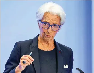  ?? ?? Christine Lagarde, presidenta del BCE.