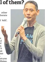  ?? By Shafwan Zaidon — Picture ?? Jin Ong speaks during the special screening ‘Abang Adik’ at the Starling Mall, Petaling Jaya Jan 21 .