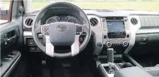  ??  ?? The instrument­ation and controls are improved in the Toyota Tundra Platinum.