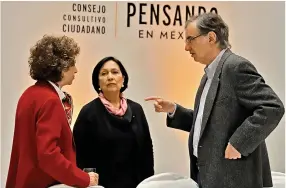  ?? ?? █ Jacqueline Peschard, Amalia García y José Woldenberg participar­on ayer en un conversato­rio organizado por Movimiento Ciudadano.