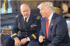  ?? SUSAN WALSH/ASSOCIATED PRESS ?? Army Lt. Gen. H.R. McMaster listens as President Donald Trump announces that McMaster will be the new national security adviser on Monday at Trump’s Mar-a-Lago estate in Palm Beach, Fla.