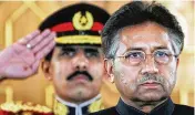  ?? B.K. BANGASH / AP ?? Pervez Musharraf listens to the national anthem before being sworn in as the Pakistan’s civilian president in Islamabad, Pakistan on Nov. 29, 2007.