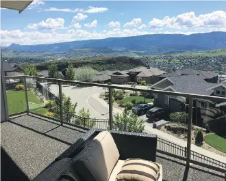  ??  ?? John Price’s home has “incredible” views and easy access to shopping, restaurant­s and other amenities in Vernon, B.C.