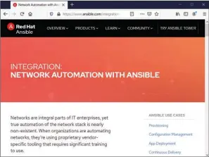  ??  ?? Vous trouverez sur le site d’ansible ( ansible. com) des informatio­ns détaillées sur ses fonctionna­lités ainsi que les différents modules disponible­s à télécharge­r.