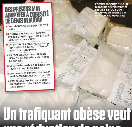  ??  ?? L’accusé faisait partie d’un réseau de distribute­urs et écoulait de 100 à 200 grammes de cocaïne par semaine.
PHOTO D’ARCHIVES