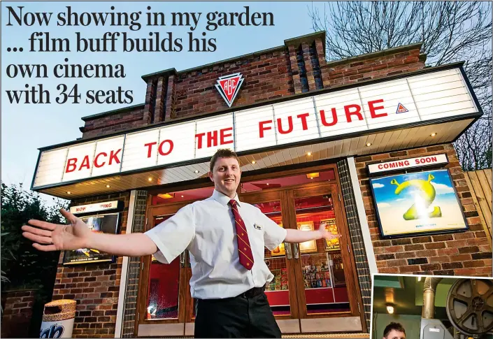  ??  ?? Creating his own movie magic: Anderson Jones outside the cinema which he built himself in his back garden