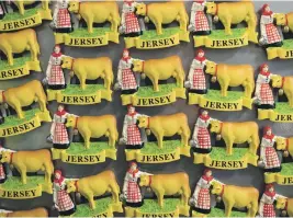  ?? AFP ?? Fridge magnets depicting Jersey cows, renowned for the high butterfat content of their milk. The island has a long acquaintan­ce with the UAE