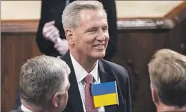  ?? Jim Lo Scalzo Pool Photo ?? REP. KEVIN McCARTHY, shown in March, suggested that he may block new defense and humanitari­an aid to Ukraine if he becomes House speaker next year.