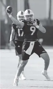  ?? MATIAS J. OCNER mocner@miamiheral­d.com ?? QB Tyler Van Dyke had an excellent second scrimmage, according to radio commentato­r Don Bailey Jr.