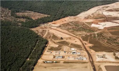 ?? Photograph: GREENPEACE/Getty Images ?? Whitehaven Coal has been charged with 16 breaches of the state’s mining laws relating to an undergroun­d mine near Narrabri. The company is also facing legal action over its Maules Creek coalmine.
